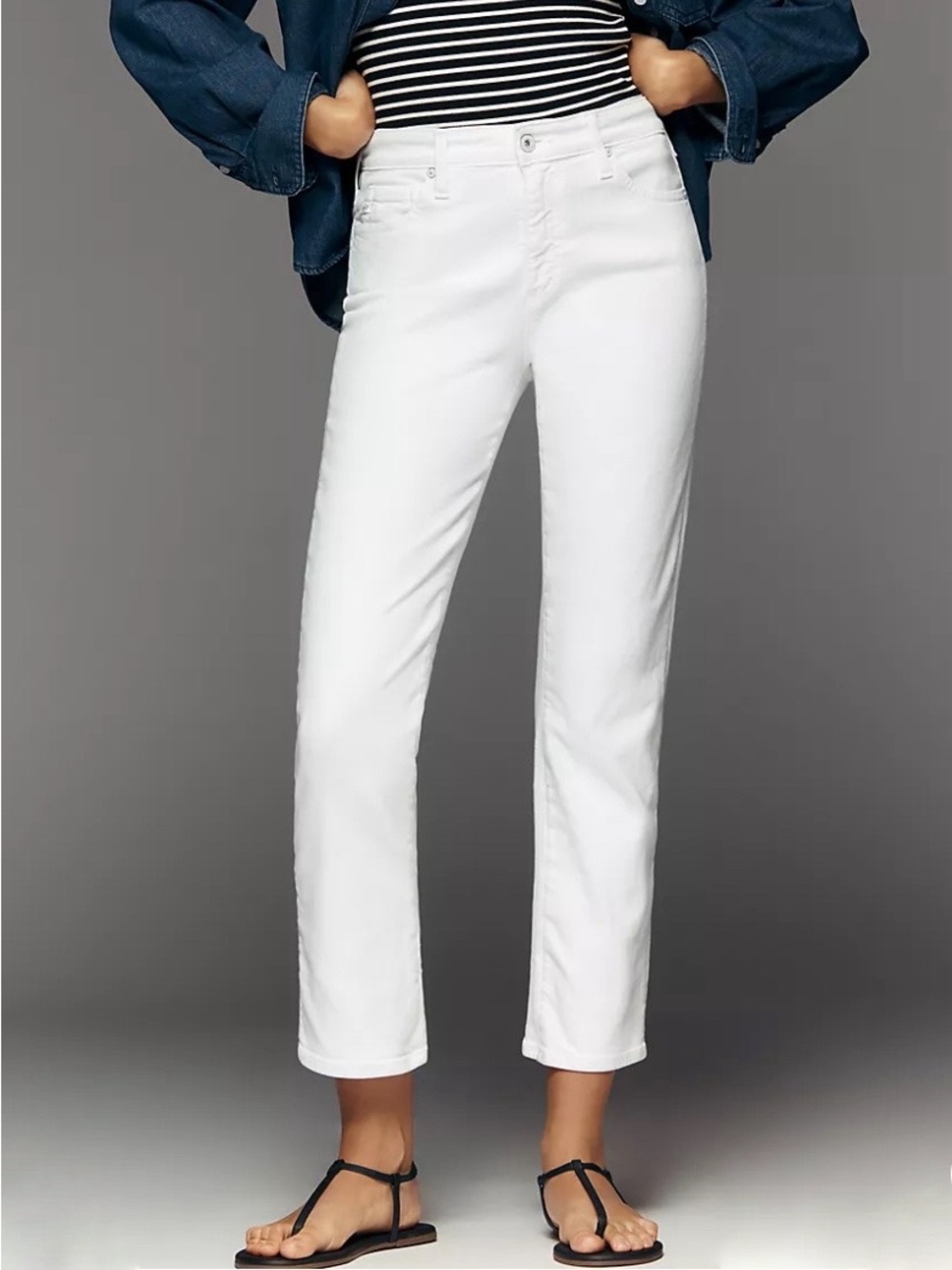 AG Mari crop high-rise slim straight jeans! Retail $225.
